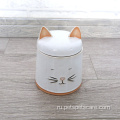ПЭТ поставляет контейнер из белой керамической кошки в форме
